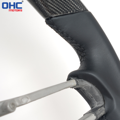 Prepreg Dry Carbon Fiber O-Shaped Steering Wheel for Porsche 911 Panamera 718 Boxster Cayenne Macan Preforated Leather Grip US STOCK