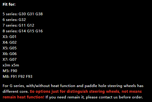 M Performance Sport Carbon fiber Steering Wheel Compatible With BMW G30 G31 G38 G32 G11 G12 G14 G15 G16 X3 X4 X5 X6 X7 X3m F90