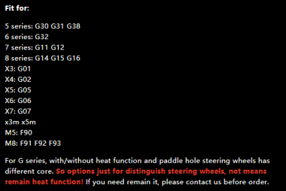 M Performance Sport Carbon fiber Steering Wheel Compatible With BMW G30 G31 G38 G32 G11 G12 G14 G15 G16 X3 X4 X5 X6 X7 X3m F90