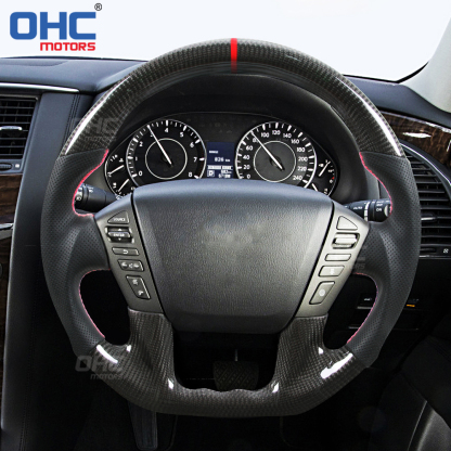 Real Carbon Fiber Steering Wheel For Nissan Patrol Y62 Year 2015-2021 Car steering wheel