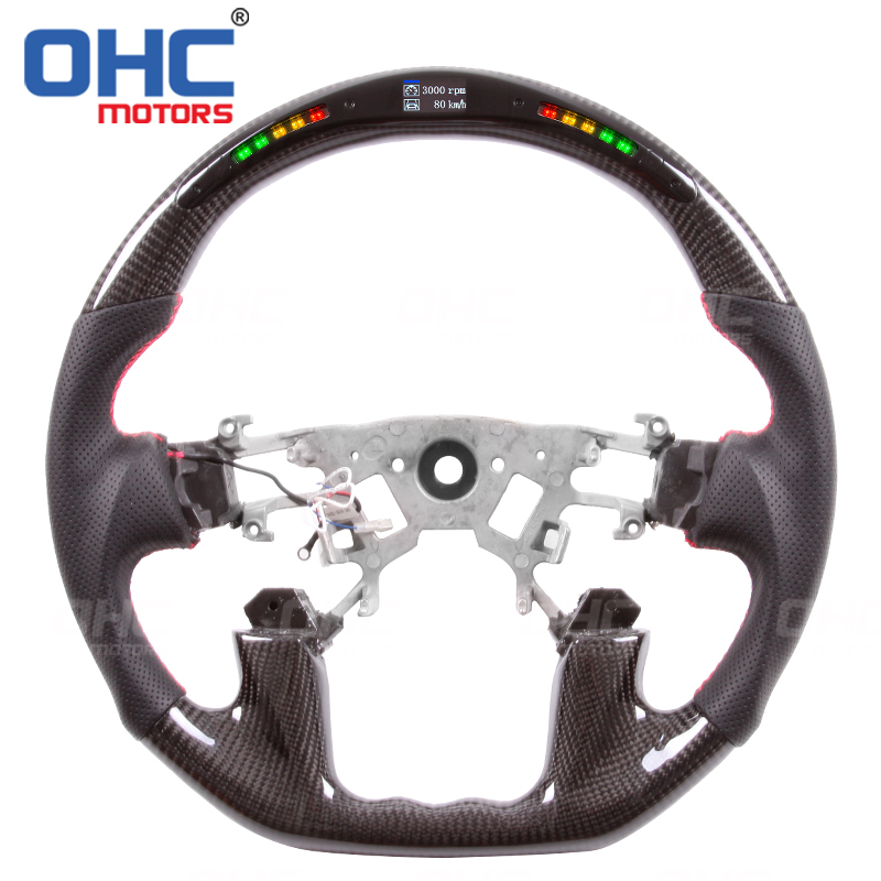 LED Racing Car Steering Wheel For Nissan Patrol Y62 Year 2015-2021 Carbon Fiber steering wheel