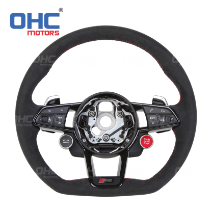 Steering Wheel Assembly Audi R8 for S3 S4 S5 S6 S7 A3 A4 A5 A6 A7 RS3 RS4 RS5 RS6 RS7 LED Racing Car Steering Wheel Carbon Fiber