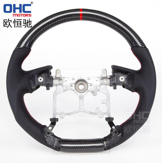 LED Carbon Fiber FLAT BOTTOM Steering Wheel For TOYOTA Prado Tundra Highlander Car Steering Wheel Carbon Fiber ohc motors