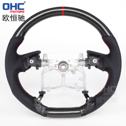 LED Carbon Fiber FLAT BOTTOM Steering Wheel For TOYOTA Prado Tundra Highlander Car Steering Wheel Carbon Fiber ohc motors