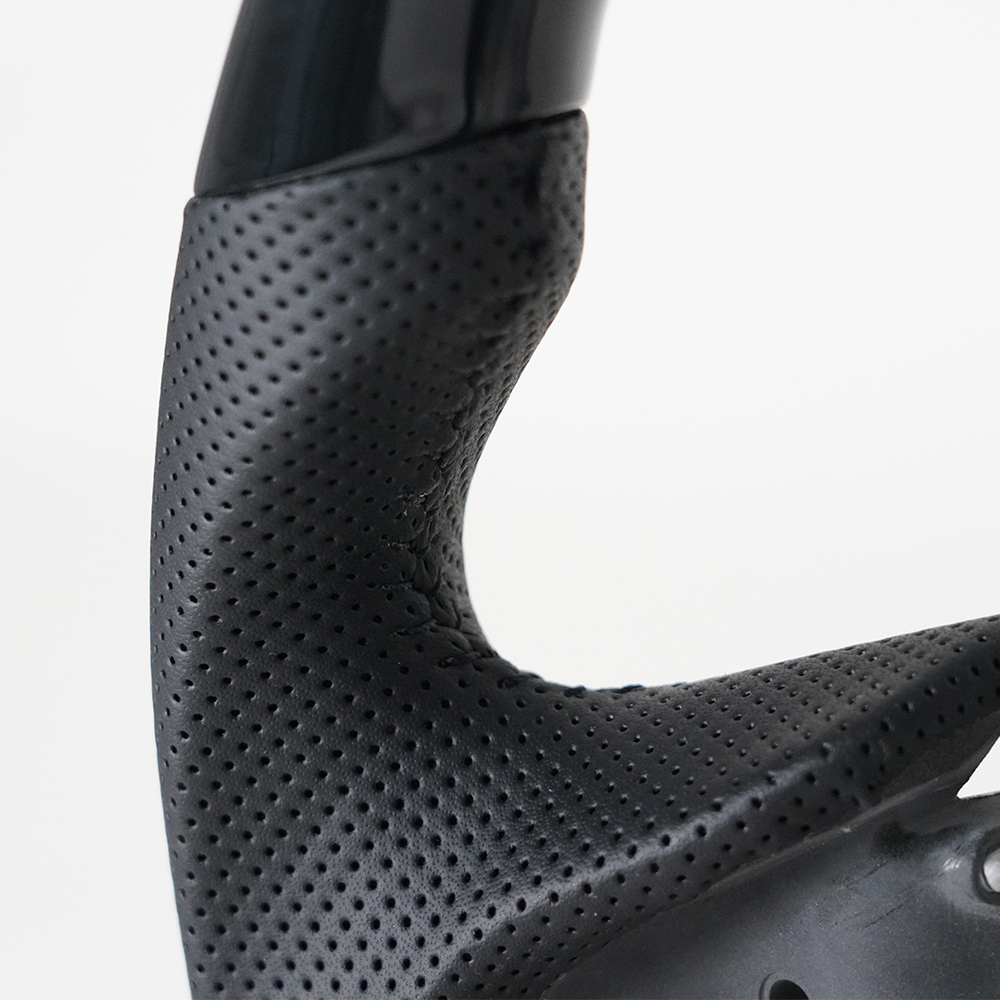 Painted Glossy Black ABS D-shape Flat-bottom Steering Wheel for Lexus ES 300 15-17 RX 350 16-20 LX 570 16-19 Preforated Leather Grip US STOCK