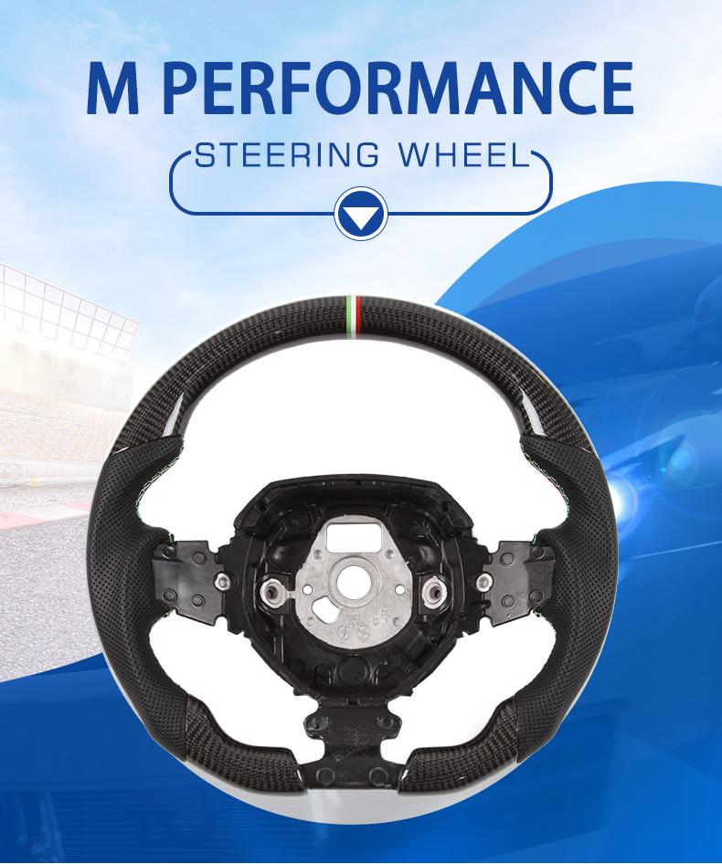 100% carbon fiber perforated leather steering wheel for lamboeghini aventador