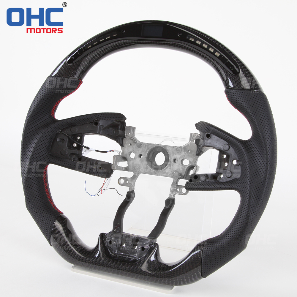 LED Racing Car Carbon Fiber Streering Wheel For HONDA CIVIC OHC MOTORS