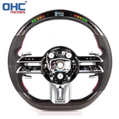 Wholesale Car Carbon Fiber Steering Wheel Assembly Set Compatible with Mercedes-Benz W204 W205 W211 AMG GLE CLA Leather Suede Carbon Fiber