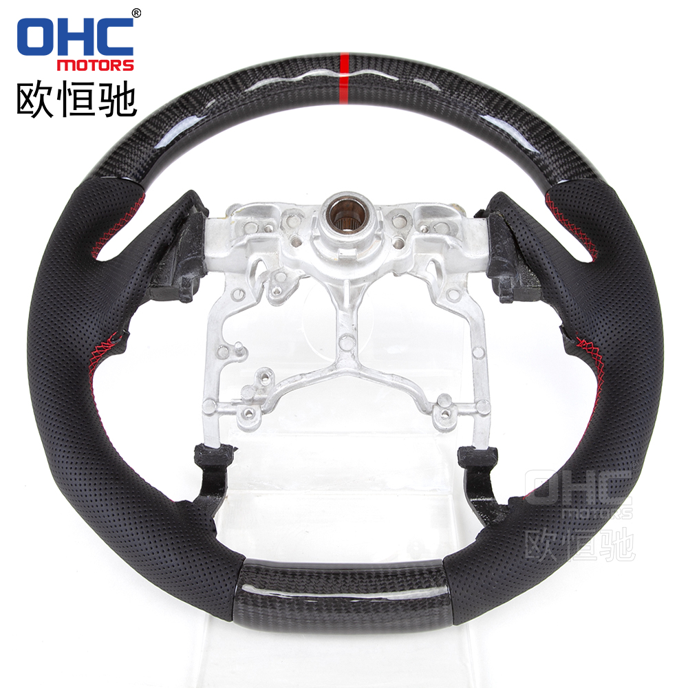 LED Carbon Fiber FLAT BOTTOM Steering Wheel For TOYOTA Prado Tundra Highlander Car Steering Wheel Carbon Fiber ohc motors
