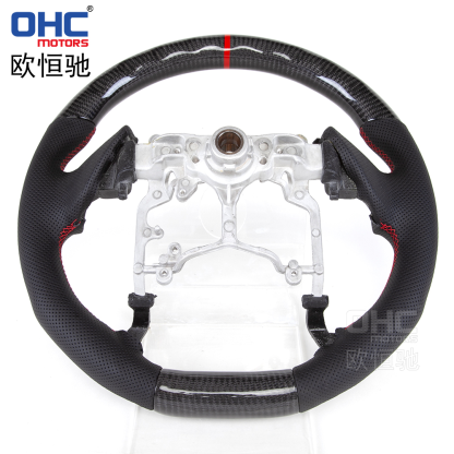 LED Carbon Fiber FLAT BOTTOM Steering Wheel For TOYOTA Prado Tundra Highlander Car Steering Wheel Carbon Fiber ohc motors