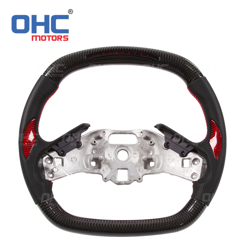 LED RPM Racing Car Carbon Fiber Steering Wheel for Chevrolet Corvette C6 C7 C8 Leather Car Steering Wheel Carbon Fiber ohc motors