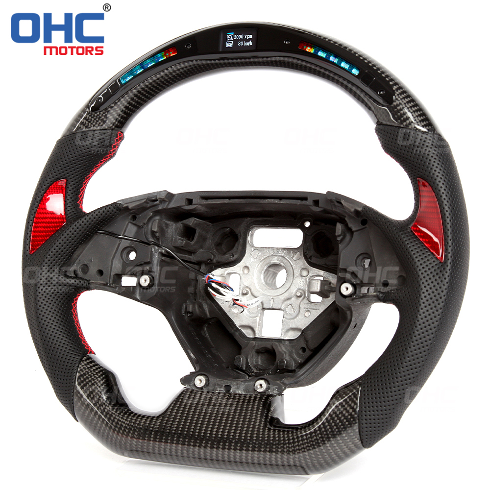 100% carbon fiber steering wheel for Chevrolet Camaro LED RPM Racing Car Steering Wheel Carbon Fiber ohc motors