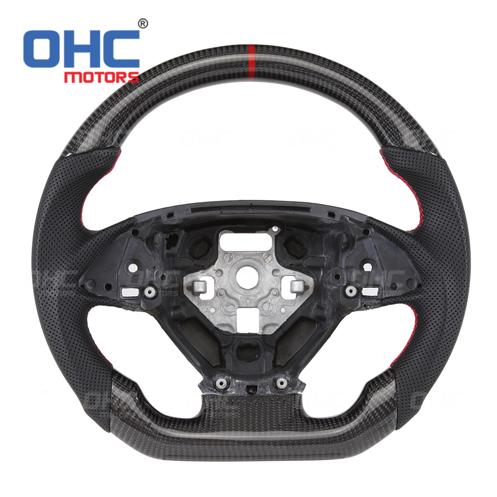 Real Carbon Fiber Steering Wheel For Chevrolet Corvette C6 C7 C8 Car Steering Wheel Carbon Fiber ohc motors