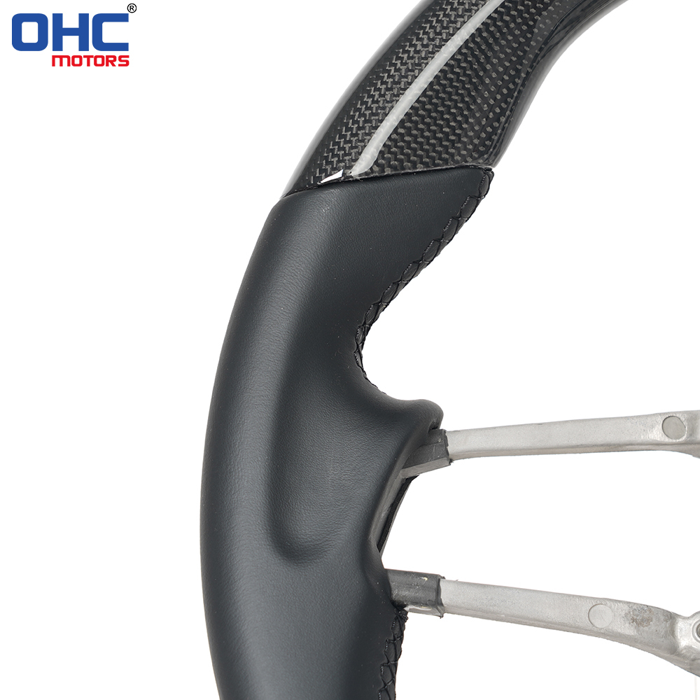 Prepreg Dry Carbon Fiber O-Shaped Steering Wheel for Porsche 911 Panamera 718 Boxster Cayenne Macan Preforated Leather Grip US STOCK