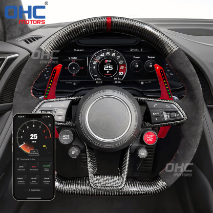 LED RPM Paddle Shift Fit for Audi RS6 RS7 S6 RS SQ5 B7 B8 B9 C8 2016 TO 2020 Smart Paddle Shift Shifter Shifters