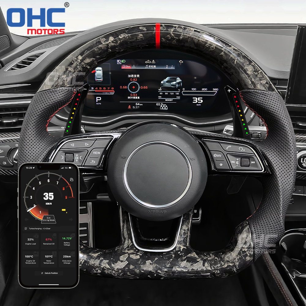 LED RPM Paddle Shift Fit for Audi RS6 RS7 S6 RS SQ5 B7 B8 B9 C8 2016 TO 2020 Smart Paddle Shift Shifter Shifters