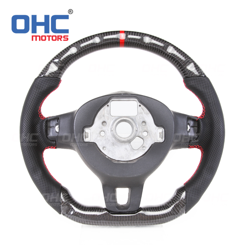 Real Carbon Fiber Steering Wheel For Golf 6 MK6 Golf R Gti Steering Wheel Carbon Fiber