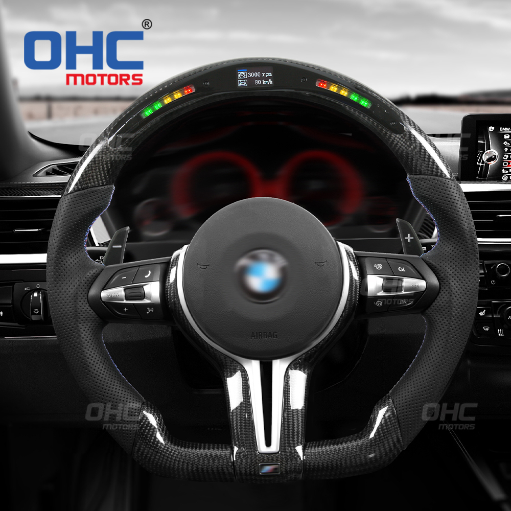 LED Carbon Fiber Steering Wheel For BMW M3 F30 F35 F80 F15 F16 F25 M2 M3 M4