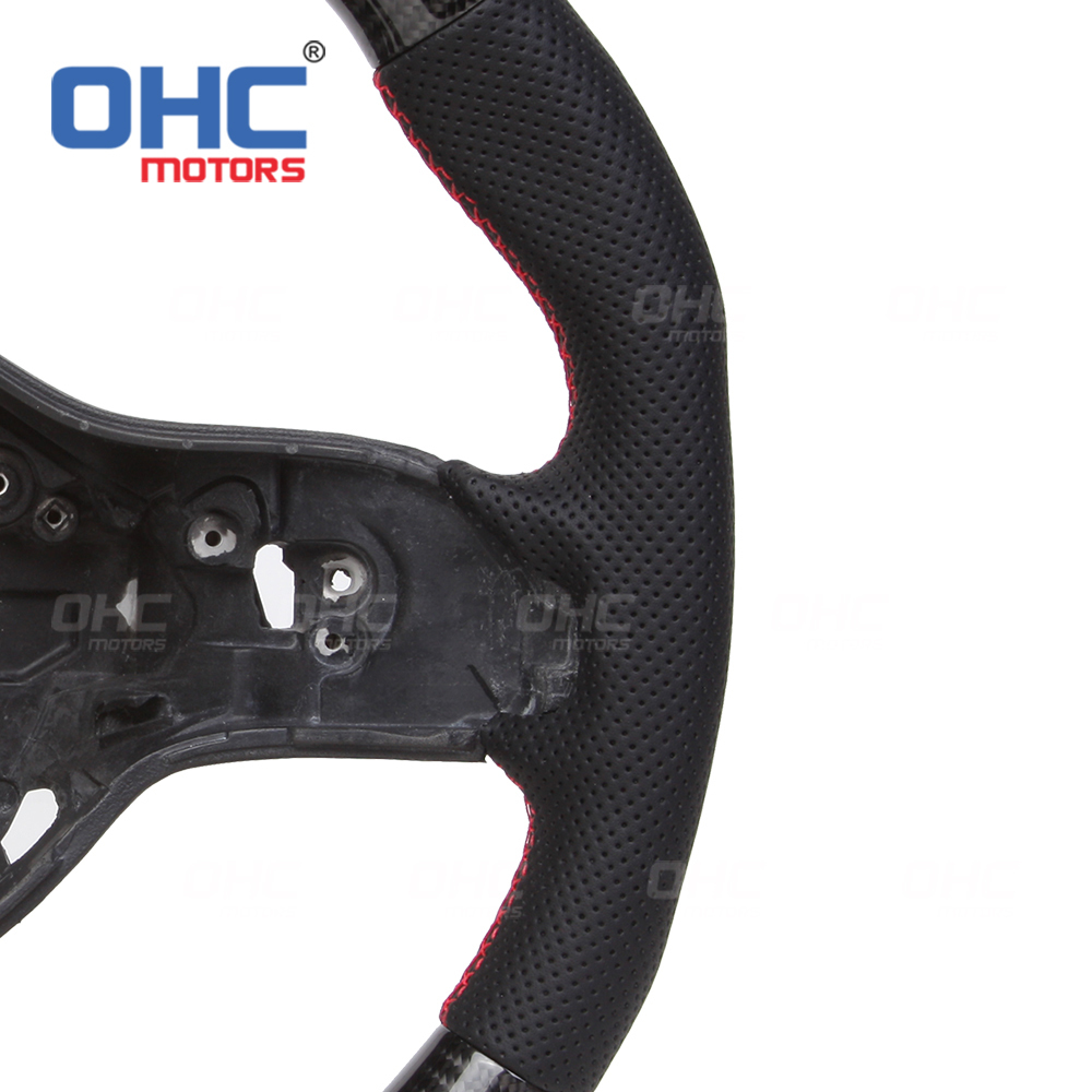 LED RPM Carbon Fiber Steering Wheel Core Alcantara Fit For AMG Mercedes-Benz W204 W205 W211 AMG GLE CLA 2018-2021