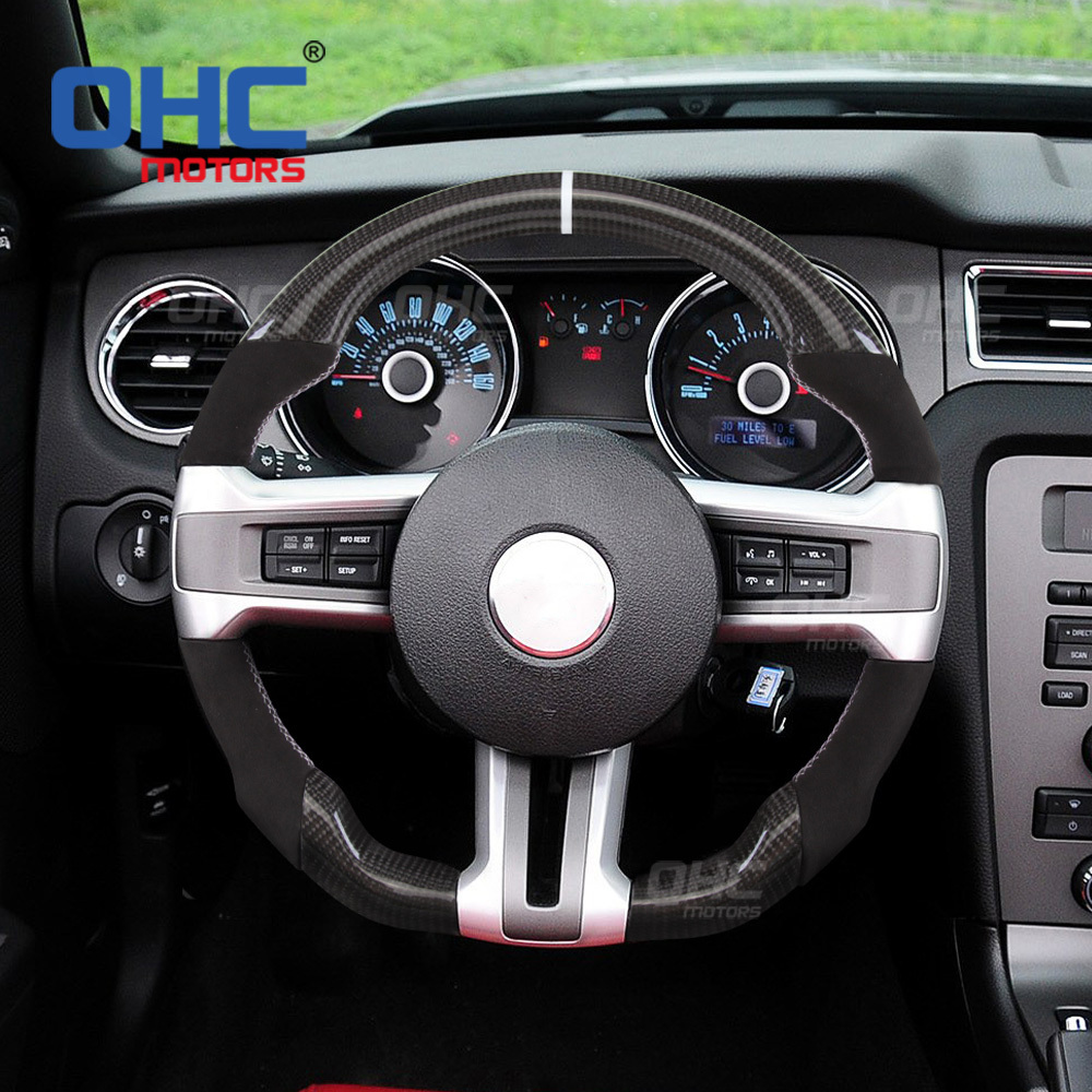 Carbon fiber Alcantara steering wheel for mustang (2012-2014)