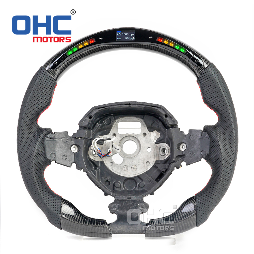 Real Carbon Fiber Steering Wheel for Lamborghini Aventador LED RPM Racing Car Steering Wheel Carbon Fiber ohc motors