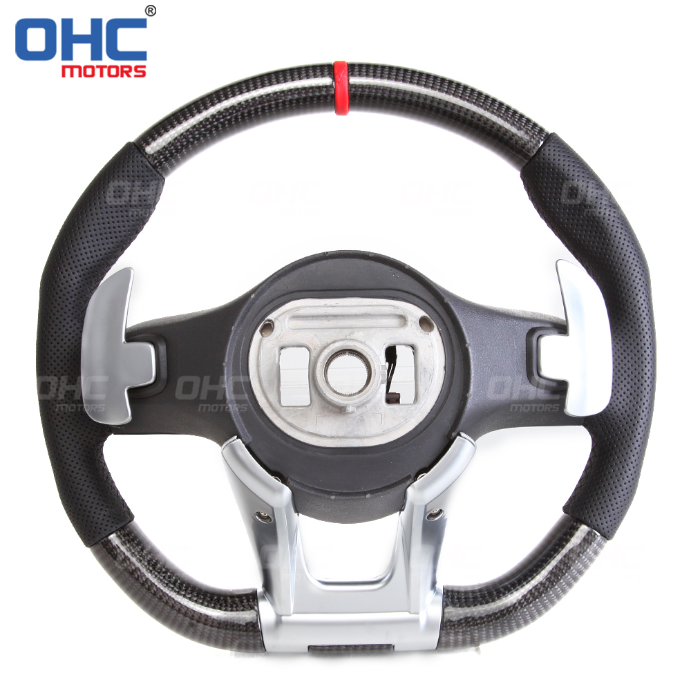 Wholesale Car Carbon Fiber Steering Wheel Assembly Set Compatible with Mercedes-Benz W204 W205 W211 AMG GLE CLA Leather Suede Carbon Fiber