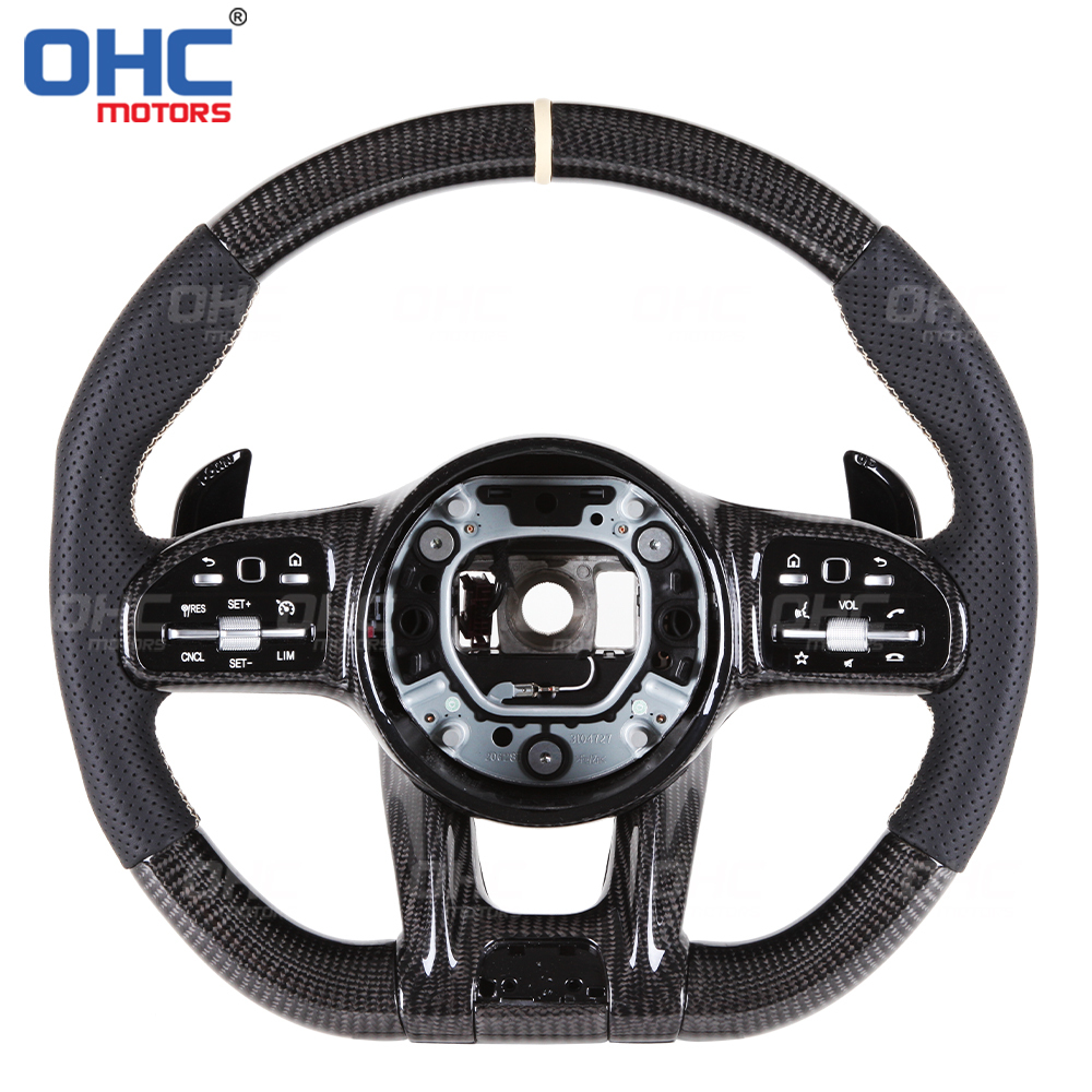 Wholesale Car Carbon Fiber Steering Wheel Assembly Set Compatible with Mercedes-Benz W204 W205 W211 AMG GLE CLA Leather Suede Carbon Fiber