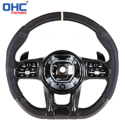 Wholesale Car Carbon Fiber Steering Wheel Assembly Set Compatible with Mercedes-Benz W204 W205 W211 AMG GLE CLA Leather Suede Carbon Fiber