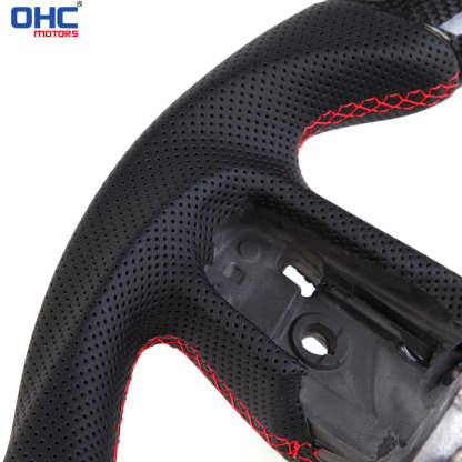 Prepreg Dry Carbon Fiber D-shaped Flat-bottom Steering Wheel for Dodge RAM 1500 TRX 2018-2024 Preforated Leather Grip US STOCK