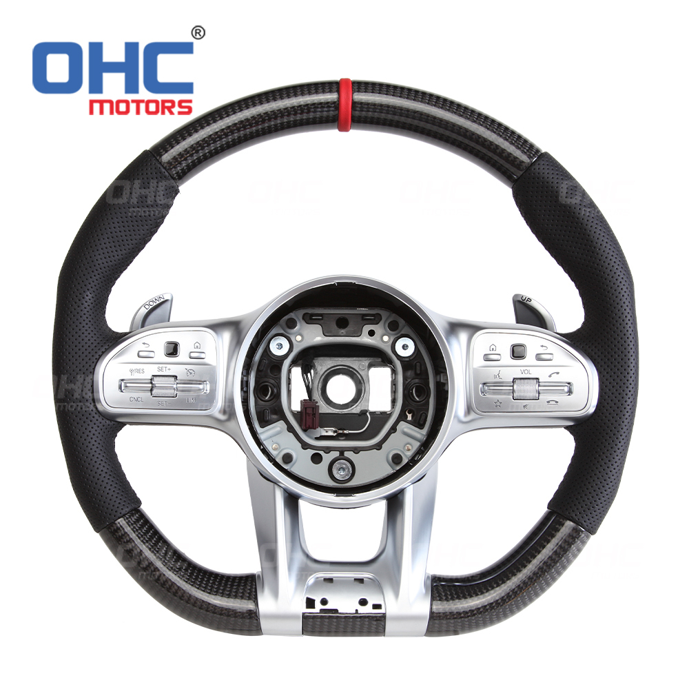 Wholesale Car Carbon Fiber Steering Wheel Assembly Set Compatible with Mercedes-Benz W204 W205 W211 AMG GLE CLA Leather Suede Carbon Fiber