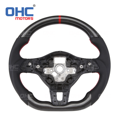 Real Carbon Fiber Steering Wheel For Golf 6 MK6 Golf R Gti Steering Wheel Carbon Fiber