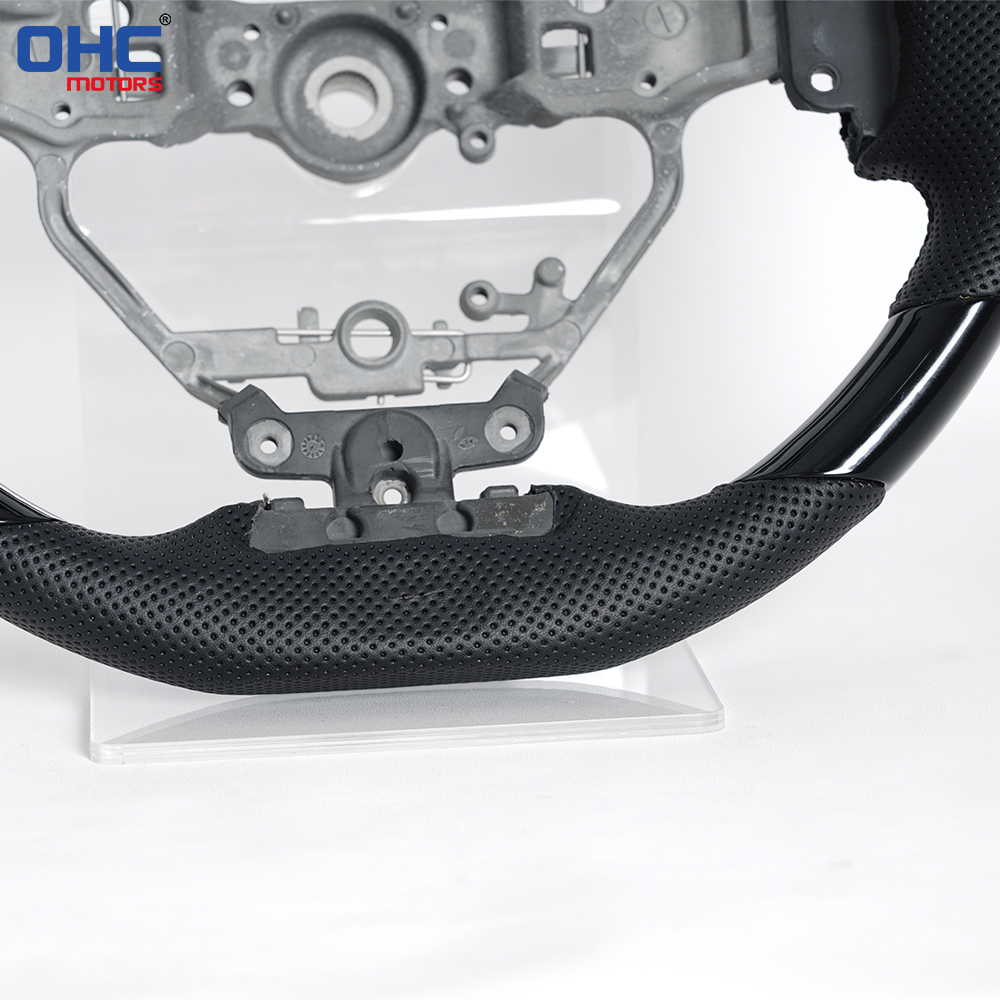 Painted Glossy Black D Shape Flat-bottom Steering Wheel for Lexus IS200t IS250 IS300 IS350 2013-2019 Preforated Leather Grip US STOCK