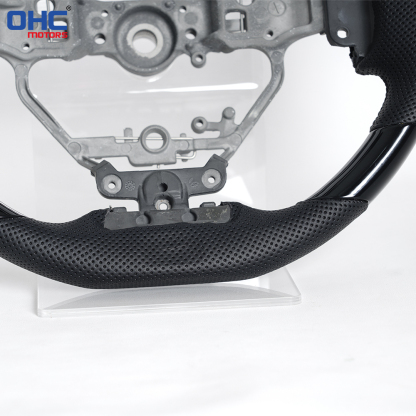 Painted Glossy Black D Shape Flat-bottom Steering Wheel for Lexus IS200t IS250 IS300 IS350 2013-2019 Preforated Leather Grip US STOCK