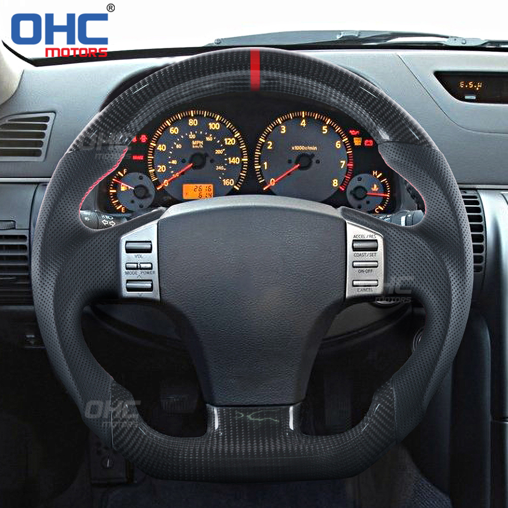 LED Racing Car Steering Wheel Carbon Fiber For Infiniti G35 REAL 100% Carbon Fiber Steering Wheel 