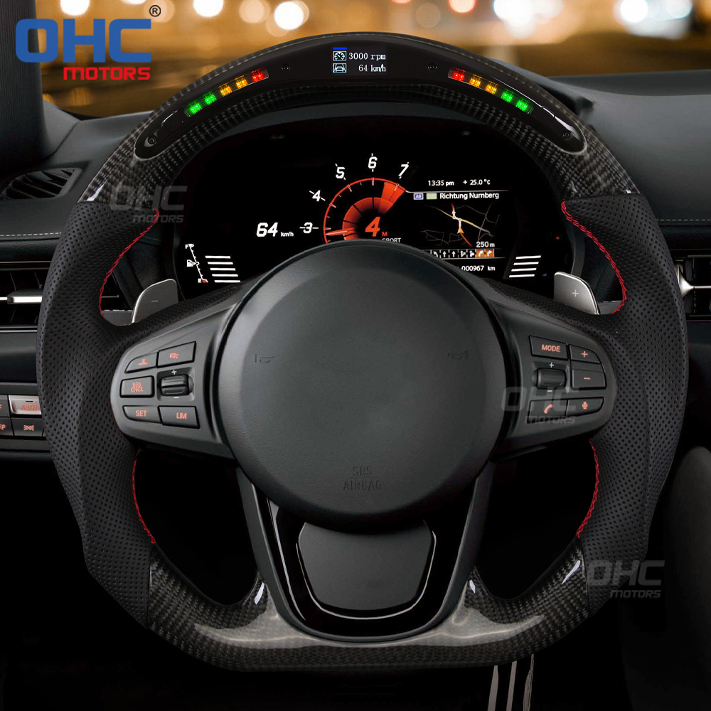 LED Perforamnce Real Carbon fiber Steering Wheel For Toyota supra 2019-2021 Steering Wheel Carbon Fiber