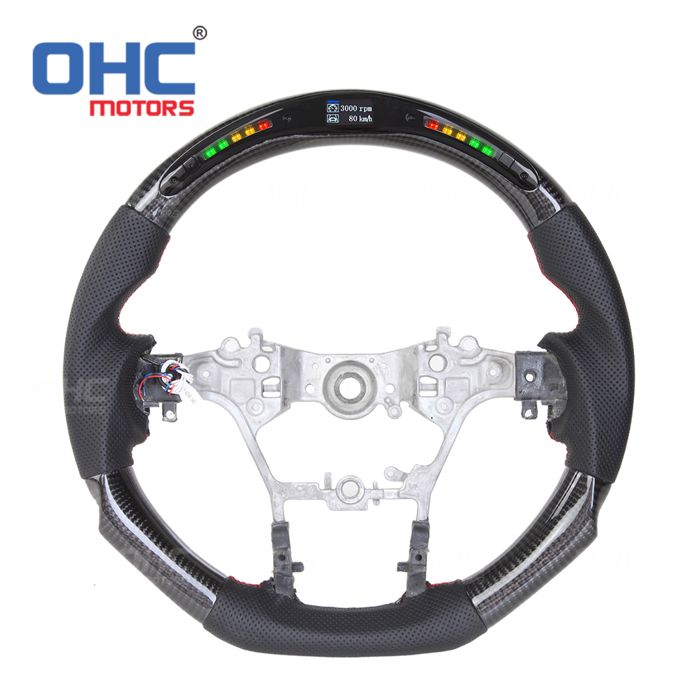 LED Racing Car Carbon Fiber Steering Wheel For Toyota Hilux Revo Fortuner 2011-2018 Innova steering wheel