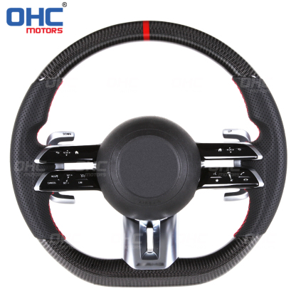 Wholesale Car Carbon Fiber Steering Wheel Assembly Set Compatible with Mercedes-Benz W204 W205 W211 AMG GLE CLA Leather Suede Carbon Fiber