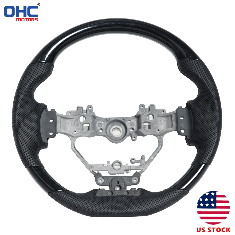Painted Glossy Black D Shape Flat-bottom Steering Wheel for Lexus IS200t IS250 IS300 IS350 2013-2019 Preforated Leather Grip US STOCK