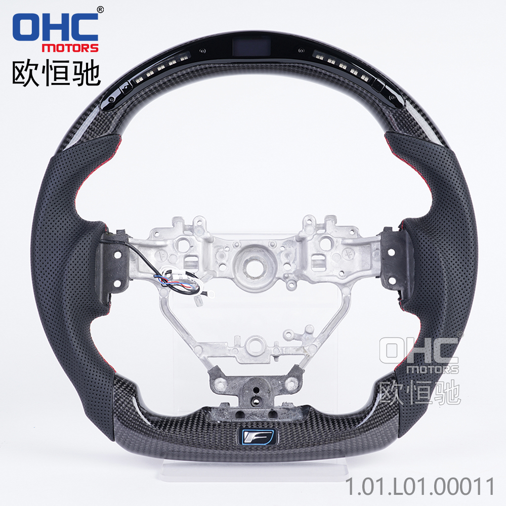 LED Carbon Fiber Steering Wheel fit for Lexus IS NX RC ISF GSF RCF CT Steering Wheel Carbon Fiber OHC Motors