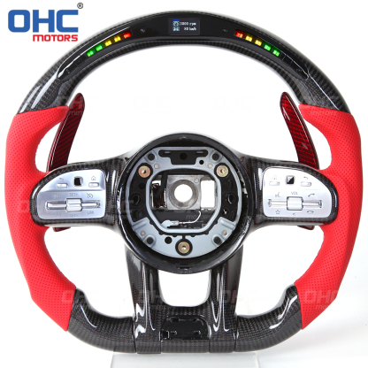 Wholesale Car Carbon Fiber Steering Wheel Assembly Set Compatible with Mercedes-Benz W204 W205 W211 AMG GLE CLA Leather Suede Carbon Fiber