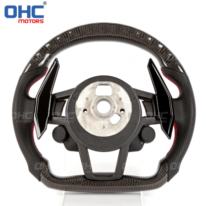 Steering Wheel Assembly Audi R8 for S3 S4 S5 S6 S7 A3 A4 A5 A6 A7 RS3 RS4 RS5 RS6 RS7 LED Racing Car Steering Wheel Carbon Fiber