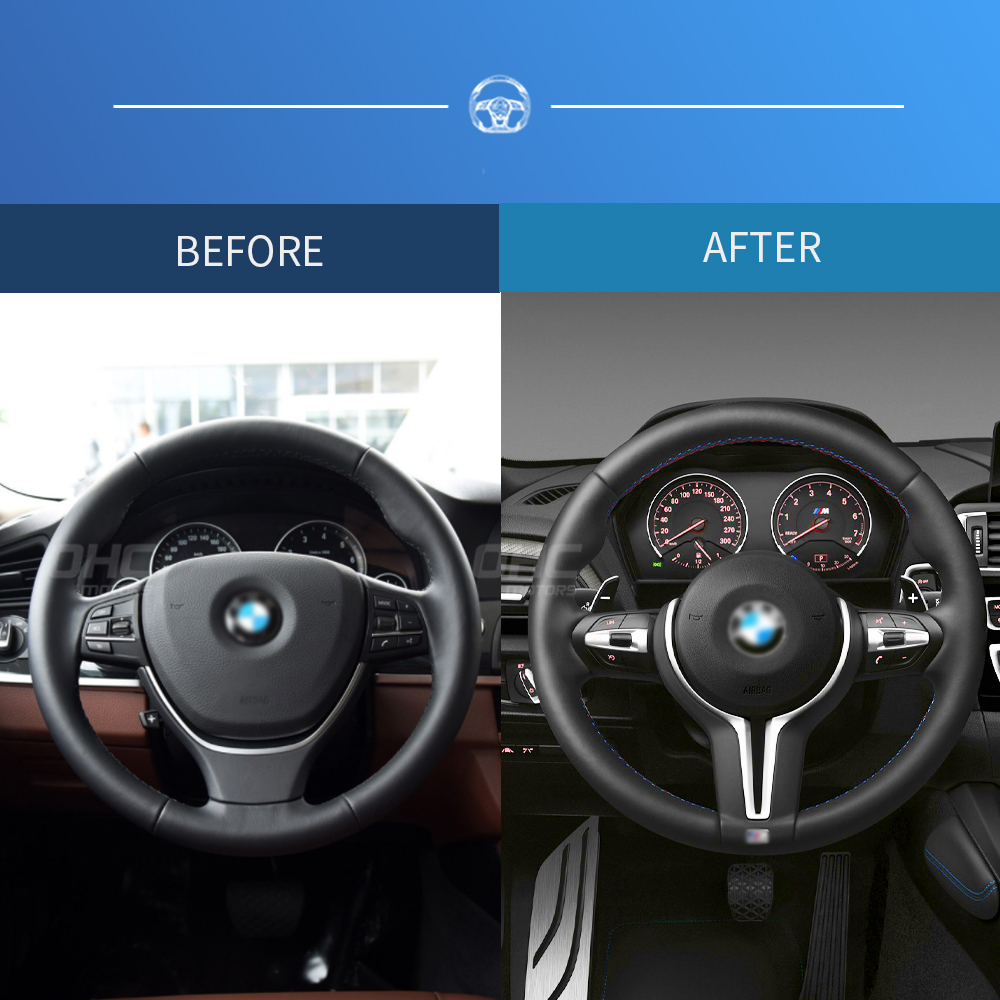 Leather Steering Wheel Compatible with BMW F30 F35 F80 F15 F16 F25 M2 M3 M4