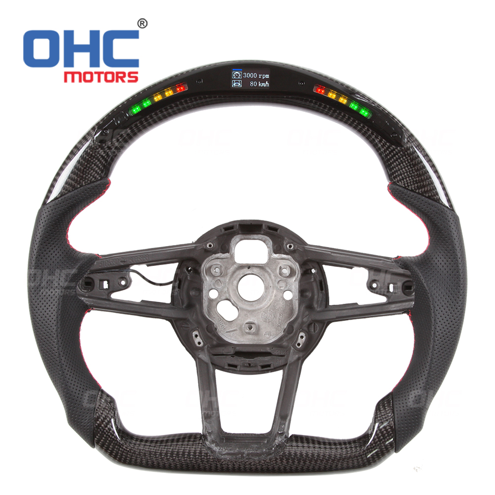 Car Steering Wheel Audi R8 for S3 S4 S5 S6 S7 A3 A4 A5 A6 A7 RS3 RS4 RS5 RS6 RS7 2012-2021 Carbon Fiber Steering Wheel Carbon Fiber ohc motors