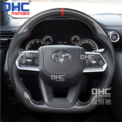 Carbon Fiber FLAT BOTTOM Steering Wheel For TOYOTA LC300 Car Steering Wheel Carbon Fiber ohc motors