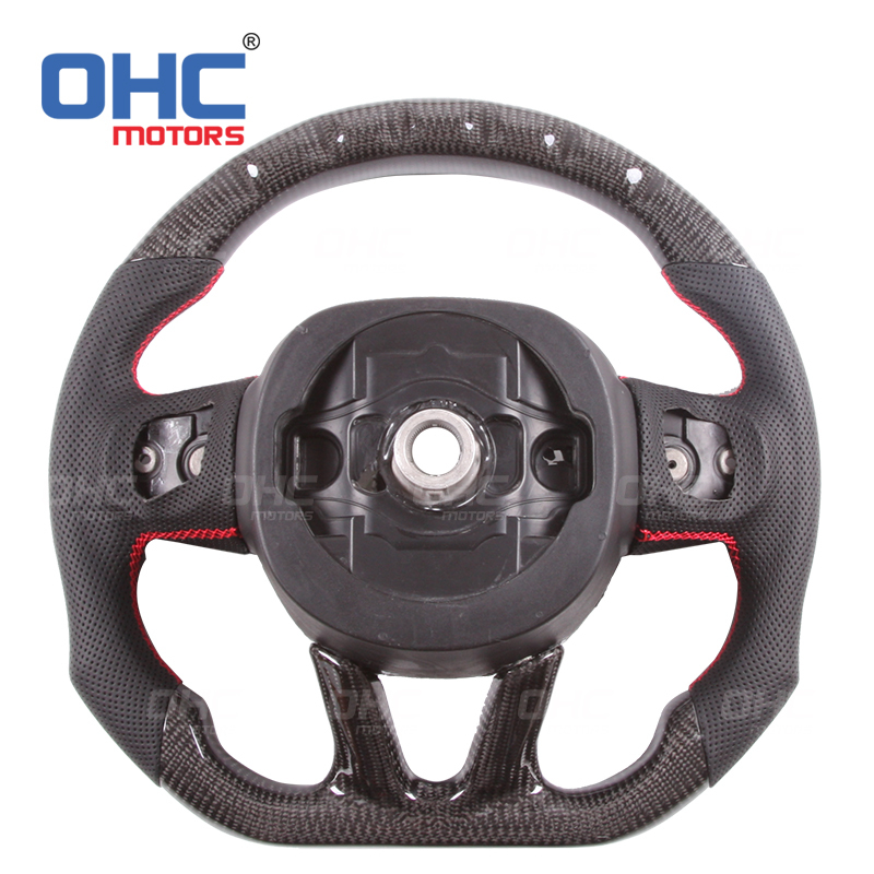 LED Carbon Fiber Steering Wheel For Dodge Challenger Hellcat Charger SRT