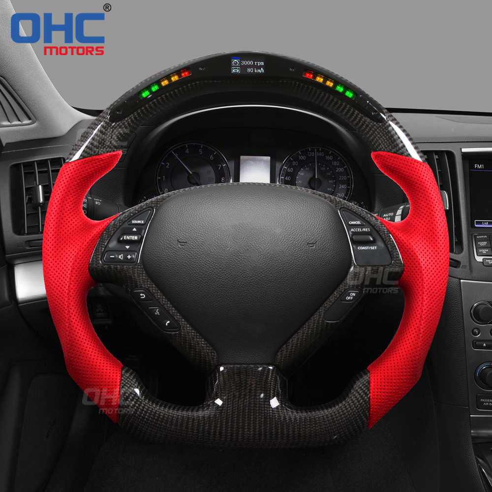 LED Peformance Car Steering Wheel Fit For Infiniti G37 REAL 100% Carbon Fiber Steering Wheel 