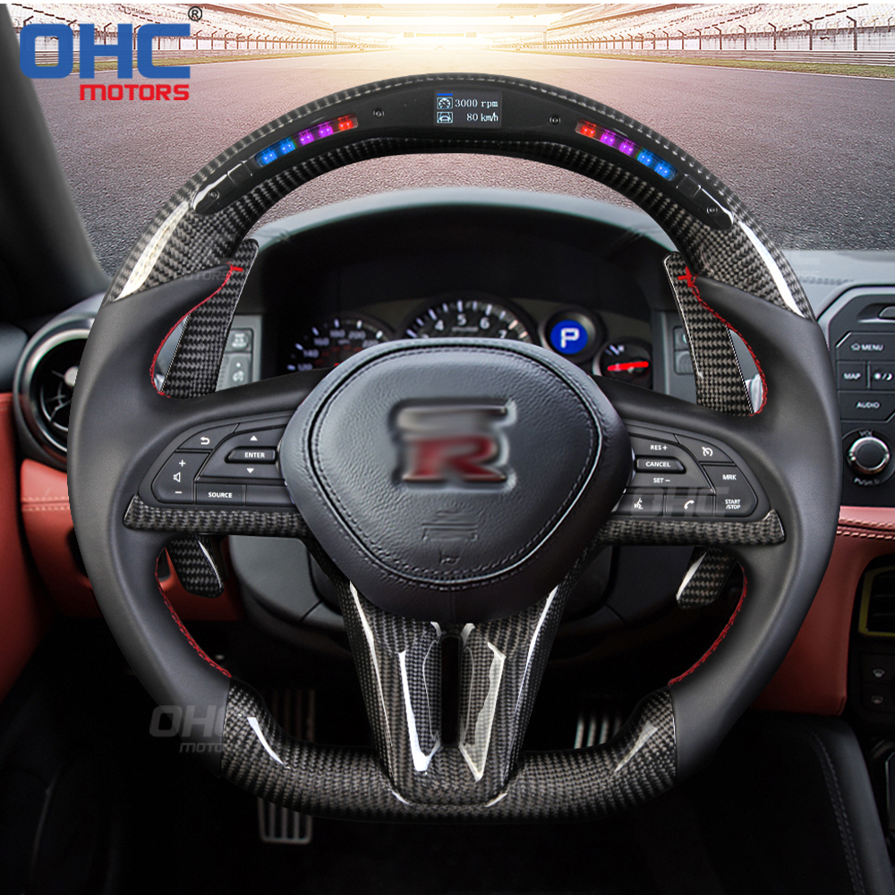 LED Carbon Fiber Steering Wheel For Nissan GTR 2019+