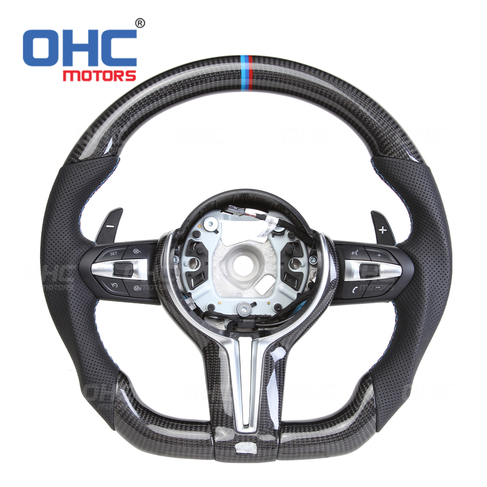 Alcantara Suede Carbon Fiber Steering Wheel Compatible with BMW F30 F35 F80 F15 F16 F25 M2 M3 M4 M5 M6 Leather Steering Wheel Assembly