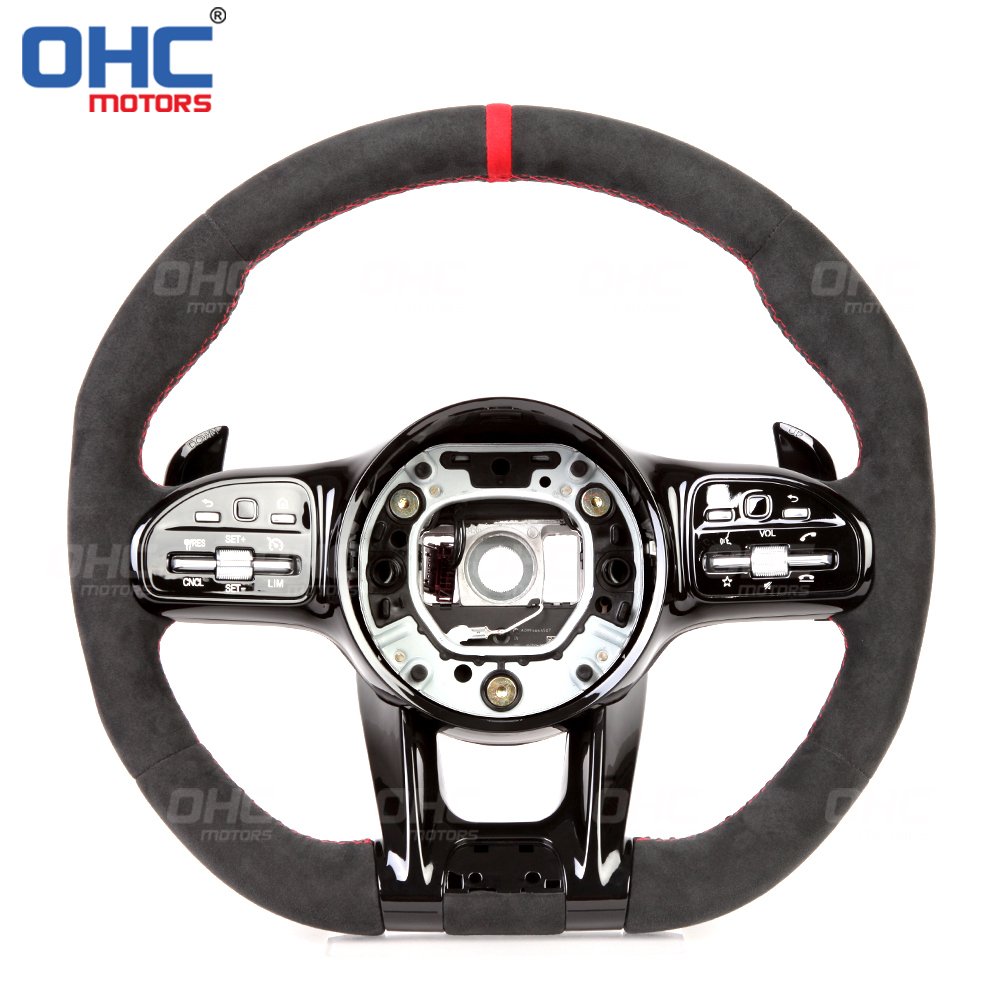 Wholesale Car Carbon Fiber Steering Wheel Assembly Set Compatible with Mercedes-Benz W204 W205 W211 AMG GLE CLA Leather Suede Carbon Fiber