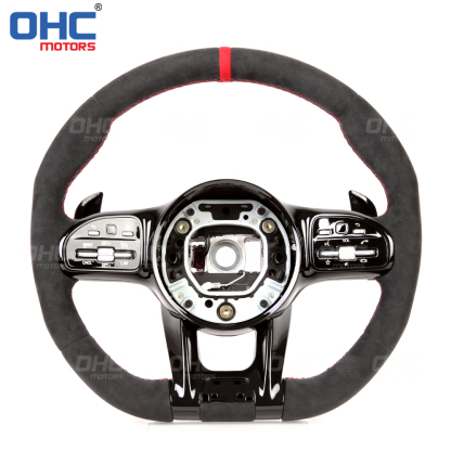 Wholesale Car Carbon Fiber Steering Wheel Assembly Set Compatible with Mercedes-Benz W204 W205 W211 AMG GLE CLA Leather Suede Carbon Fiber